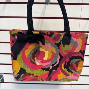 Talbots Pink and Yellow Tote Bag Vibrant Floral Design NWOT